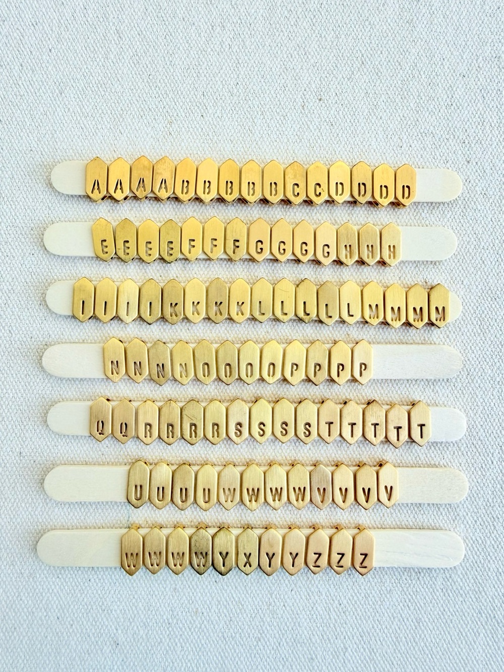 *Brushed Gold Mini Geo Letter Charms* KEEP COLLECTIVE Retired $7 each